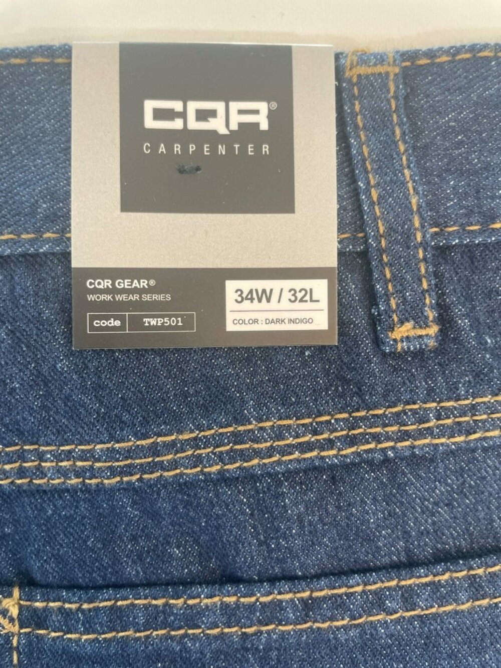 CQR Tactical Series Carpenter Jeans Dark Indigo TWP501 Relaxed Fit Men's 34x32 - Picture 14 of 15